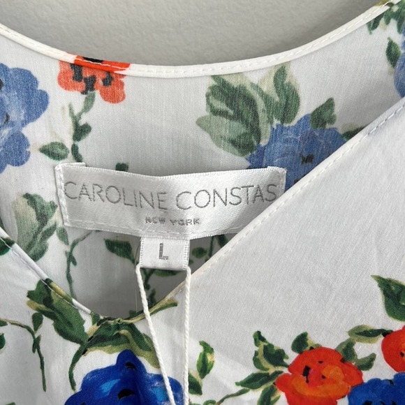 Caroline Constas Laurel Dress in White Blue Vacation Floral. Worn once. - Picture 6 of 8